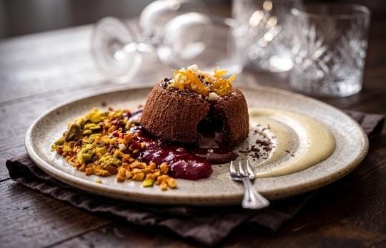 Chokoladefondant – Le Chef nytårsmenu 2026
